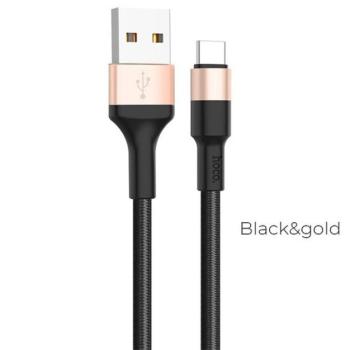 Hoco X26 Xpress USB / USB-C töltő- és adatkábel, 1m, fekete / arany kép