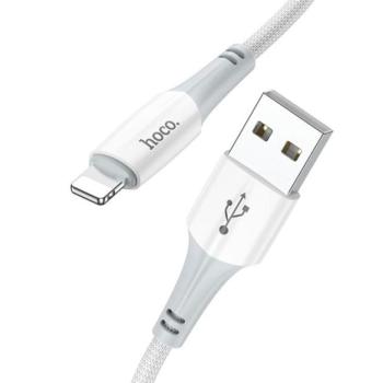HOCO X70 adatkábel és töltő (USB - lightning 8pin, 2.4A, gyorstöltés támogatás, 100cm, törésgátló) FEHÉR Apple iPhone 7 4.7, Apple iPhone 7 Plus 5.5, Apple IPAD mini 4, Apple IPAD Pro 12. kép