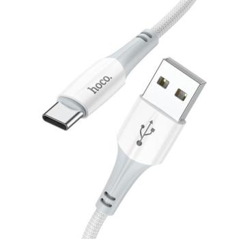 HOCO X70 adatkábel (USB - Type-C, 3A, 100cm, törésgátló, cipőfűző) FEHÉR kép