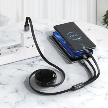 Hoco X78 USB-A - Lightning/microUSB/Type-C kábel 2A 1m - fekete kép