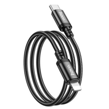 HOCO X89 adatkábel (Type-C - lightning, 20W, gyorstöltő, 100cm) FEKETE kép