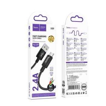 Hoco X89 USB-A - micro USB kábel 2.4A 2m - fekete kép
