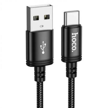 HOCO X91 adatkábel (USB - Type-C, 3A, gyorstöltő, 300cm, cipőfűző) FEKETE kép