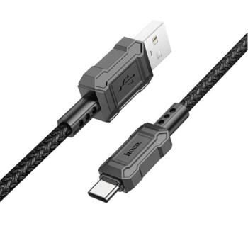HOCO X94 adatkábel (USB - Type-C, 3A, gyorstöltő, 100cm, törésgátló) FEKETE kép