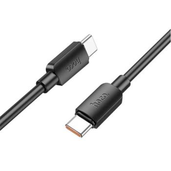 HOCO X96 adatkábel (Type-C - Type-C, 6A, 100W, PD gyorstöltő, 100cm) FEKETE kép