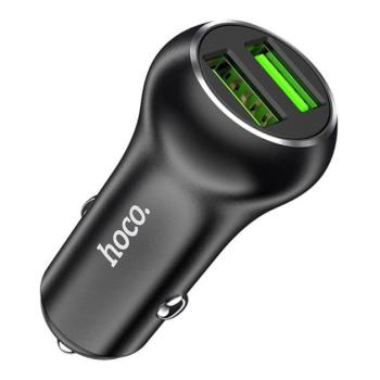 HOCO Z37 autós töltő 2 USB aljzat (5V / 3000mA, 36W, gyorstöltés támogatás, QC3.0) FEKETE CAT S60, Apple iPhone 7 Plus 5.5, Apple iPhone 7 4.7, Evolveo Strongphone Q5, Blackberry DTEK50 , HTC D kép