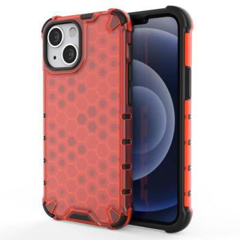 Honeycomb tok ütésálló telefontok TPU Bumper iPhone 13 mini piros kép