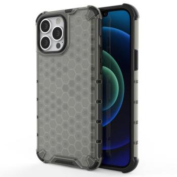 Honeycomb tok ütésálló telefontok TPU Bumper iPhone 13 Pro Max fekete kép