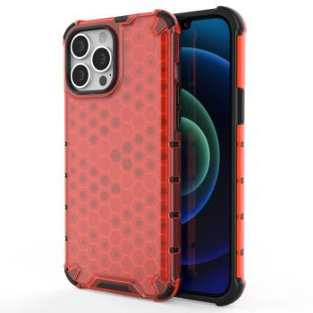 Honeycomb tok ütésálló telefontok TPU Bumper iPhone 13 Pro Max piros kép