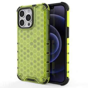 Honeycomb tok ütésálló telefontok TPU Bumper iPhone 13 Pro zöld kép
