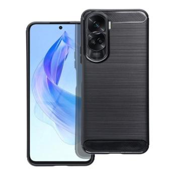 Honor 90 Lite szilikon tok, fekete, Carbon fiber kép