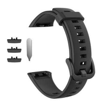 Huawei Band 6 / Honor Band 6, szilikon pótszíj, állítható, fekete kép