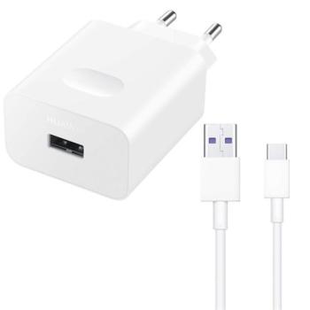 HUAWEI CP404B hálózati töltő USB aljzat (10V / 2250mA, 22.5W, PD gyorstöltés támogatás + Type-C kábel) FEHÉR Asus Zenfone 3 5.5 (ZE552KL), Honor 8, Sony Xperia X Compact (F5321), Sony Xperia kép
