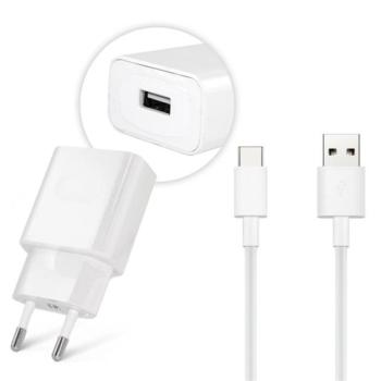 HUAWEI hálózati töltő USB aljzat (5V / 2000mA, 10W, gyorstöltés támogatás + LX1121 Type-C kábel) FEHÉR Asus Zenfone 3 5.5 (ZE552KL), Honor 8, Sony Xperia X Compact (F5321), Sony Xperia XZ (F kép