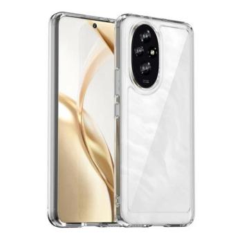 Huawei Honor 200, Műanyag hátlap védőtok + szilikon keret, közepesen ütésálló, átlátszó hátlap, átlátszó kép