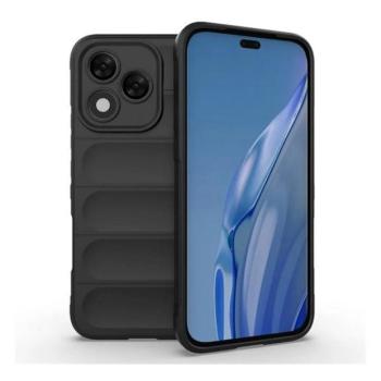 Huawei Honor 400 Lite, Szilikon tok, közepesen ütésálló, 3D minta, fekete kép