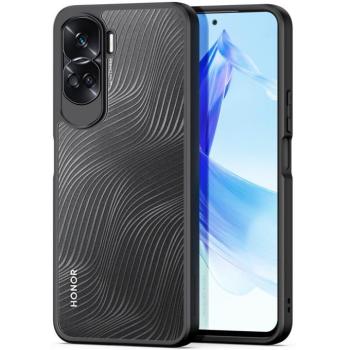 Huawei Honor 90 Lite, Műanyag hátlap védőtok + szilikon keret, hullám minta, Dux Ducis Aimo, áttetsző/fekete kép