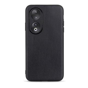 Huawei Honor 90, Műanyag hátlap védőtok, bőrrel bevont hátlap, fekete kép