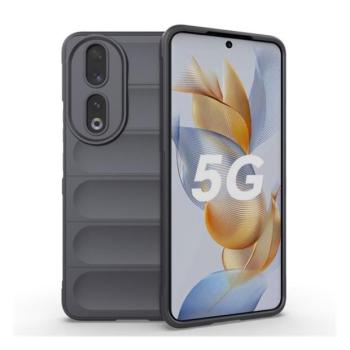 Huawei Honor 90, Szilikon tok, közepesen ütésálló, 3D minta, sötétszürke kép