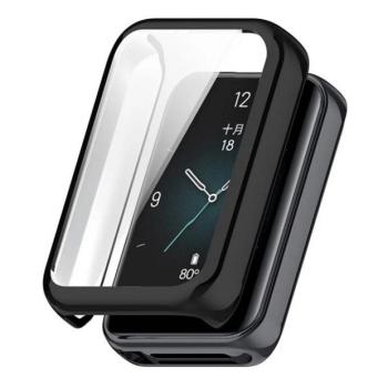 Huawei Honor Band 9, Szilikon védőkeret, közepesen ütésálló, szíj nélkül, fekete kép
