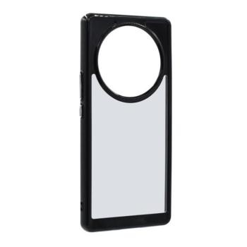 Huawei Honor Magic 5 Lite / X9a / X40, Műanyag hátlap védőtok + szilikon keret, közepesen ütésálló, átlátszó hátlap, fekete kép