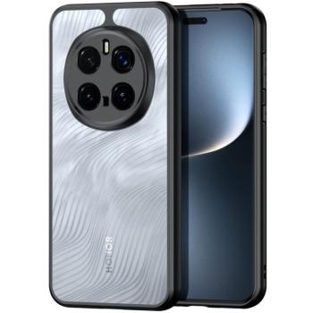 Huawei Honor Magic 7 Pro, Műanyag hátlap védőtok + szilikon keret, hullám minta, Dux Ducis Aimo, áttetsző/fekete kép