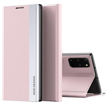 Huawei Honor Magic 7 Pro, Oldalra nyíló tok, stand, Wooze Silver Line, rózsaszín kép