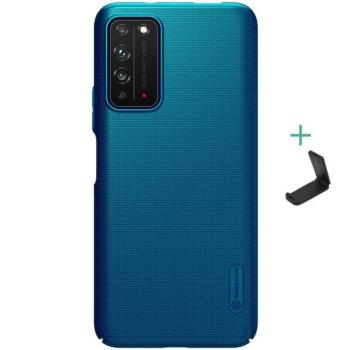Huawei Honor X10 5G, Műanyag hátlap védőtok, stand, Nillkin Super Frosted, zöldes-kék kép