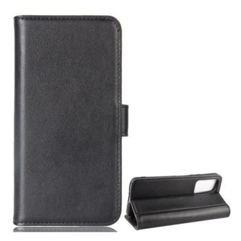 Huawei Honor X10 5G, Oldalra nyíló tok, valódi bőrtok, stand, sima felület, fekete kép