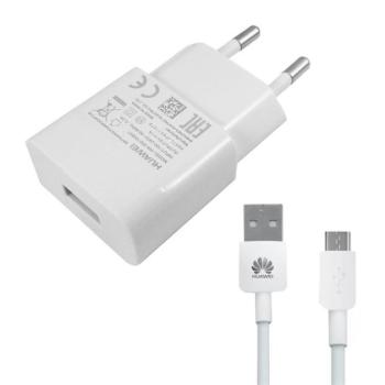 HUAWEI HW-050100E01W hálózati töltő USB aljzat (5V / 1000mA + microUSB kábel) FEHÉR Evolveo Strongphone Q5, Blackberry DTEK50 , Vodafone Smart turbo 7 (VFD500), HTC Desire 825, HTC One S9, Alcat kép