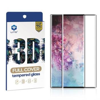 Huawei Mate 30 Pro Lito 3D Curved Full Cover (tok barát) Full Ragasztós Üvegfólia - Fekete kép