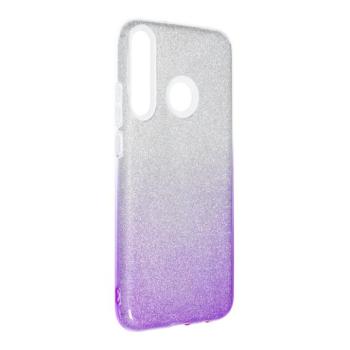 Huawei P40 Lite E / Y7P szilikon tok, csillámos, hátlap tok, lila-ezüst, Shining kép