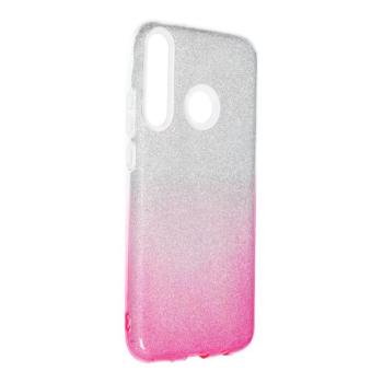 Huawei P40 Lite E / Y7P szilikon tok, csillámos, hátlap tok, pink-ezüst, Shining kép