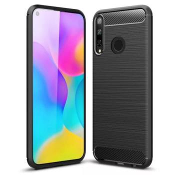 Huawei P40 Lite E / Y7P szilikon tok, fekete, Carbon fiber kép