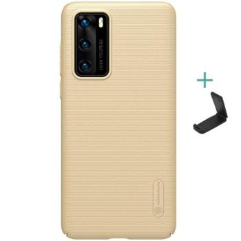 Huawei P40, Műanyag hátlap védőtok, stand, Nillkin Super Frosted, arany kép