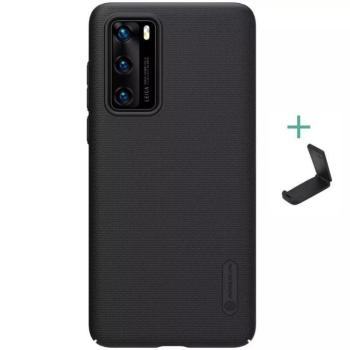 Huawei P40, Műanyag hátlap védőtok, stand, Nillkin Super Frosted, fekete kép