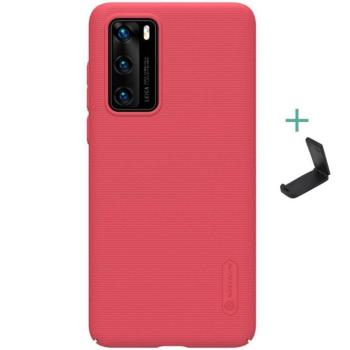 Huawei P40, Műanyag hátlap védőtok, stand, Nillkin Super Frosted, piros kép