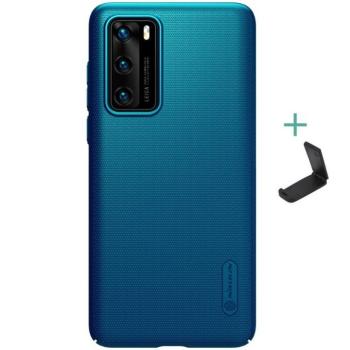 Huawei P40, Műanyag hátlap védőtok, stand, Nillkin Super Frosted, zöldes-kék kép