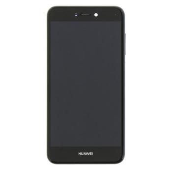 Huawei P8/P9 Lite (2017) kompatibilis LCD modul kerettel, OEM jellegű, fekete, Grade S+ kép