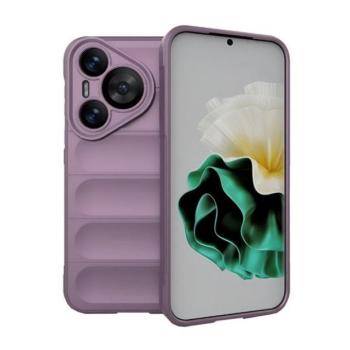 Huawei Pura 70, Szilikon tok, közepesen ütésálló, 3D minta, lila kép