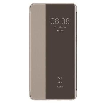 HUAWEI tok álló, bőr hatású (aktív FLIP, oldalra nyíló, Smart View Cover) BARNA Huawei P40 kép