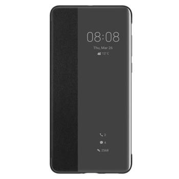 HUAWEI tok álló, bőr hatású (aktív FLIP, oldalra nyíló, Smart View Cover) FEKETE Huawei P40 kép