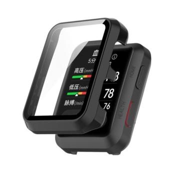 Huawei Watch D, Műanyag védőkeret, kijelzővédő üveggel, közepesen ütésálló, szíj nélkül, fekete kép