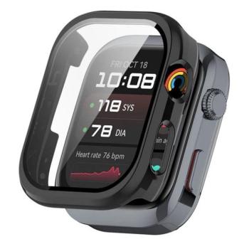 Huawei Watch D2, Műanyag védőkeret, kijelzővédő üveggel, közepesen ütésálló, szíj nélkül, fekete kép