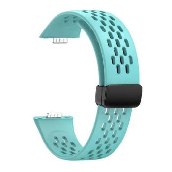 Huawei Watch Fit 3, szilikon pótszíj, lyukacsos, légáteresztő, világoskék kép