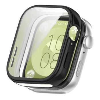 Huawei Watch Fit 3, Szilikon védőkeret, közepesen ütésálló, szíj nélkül, fekete kép