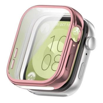 Huawei Watch Fit 3, Szilikon védőkeret, közepesen ütésálló, szíj nélkül, rózsaszín kép