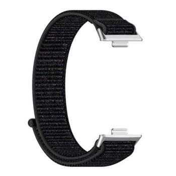 Huawei Watch Fit 3, textíl pótszíj, nylon, tépőzáras, állítható, légáteresztő, fekete kép