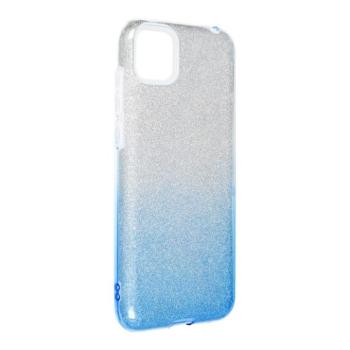 Huawei Y5P szilikon tok, csillámos, hátlap tok, kék-ezüst, Shining kép