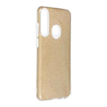 Huawei Y6P szilikon tok, csillámos, hátlap tok, arany, Shining kép